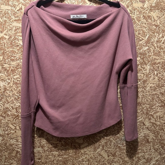 Free People We The Free Fuji‎ Off The Shoulder Thermal Top  Purple Size XL - Picture 1 of 7